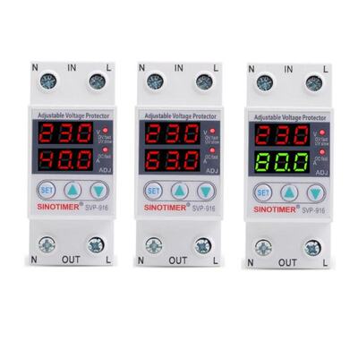 SVP916 Adjustable Voltage Surge Protector Relay 220V 40/63/8