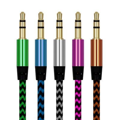 1M Nylon Jack Audio Cable 3.5 mm to 3.5mm Aux Cable Male to