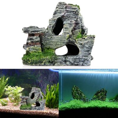 Mountain view aquarium rock grotte arbre pont aquarium ornem
