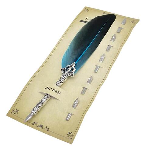 Retro Feather Dip Fountain Pen Vintage Feather Quill Dip Fou