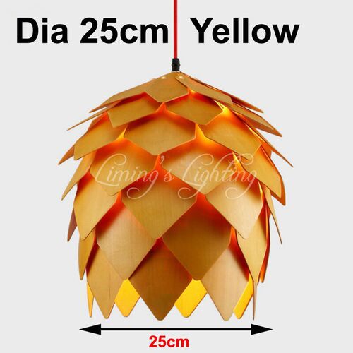 Modern Art OAK Wooden Pinecone Pendant Lights Hanging Wood m