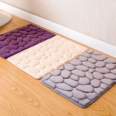 Home Bath Mat Cobblestone Non-slip Bathroom Carpet Soft Cora