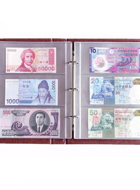 1 Sheet 3 Pockets Album Pages Paper Money Bill Note Currenc