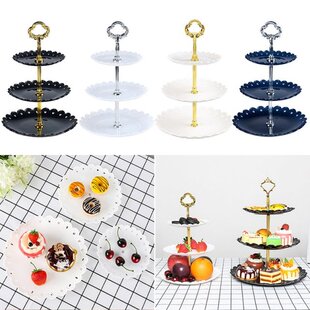 3-Tier Fruit Dessert Stand Rack Wedding Plates Party Tablewa