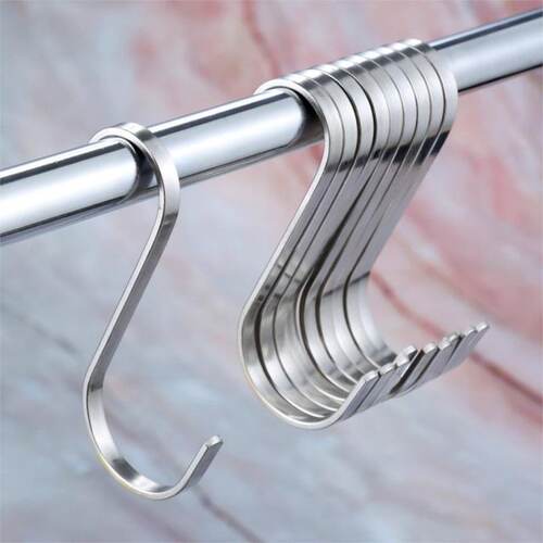 10x Stainless Steel Hanger Kitchen Bedroom Hanging Hook Rack