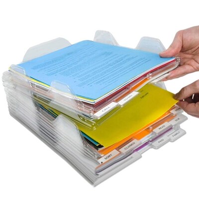 Transparent Storage Box File Tray Document Paper Case File B