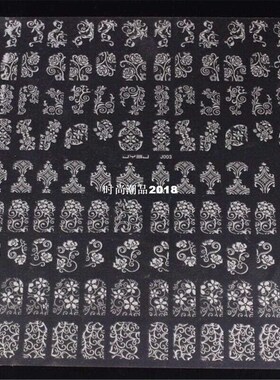 3d Mix Flowers Design Nail Stickers Decals,108pcs/sheet Blac