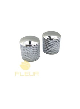 NEW 2pcs Chrome Metal Dome Knobs Guitar Bass Volume Tone Spe