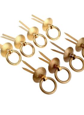 4Pcs Brass Drawer Ring Pulls Handles Antique Copper Cupboard