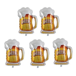 Beer Cups Cartoon 5Pcs Foil Balloons Aluminum Ball Birthday