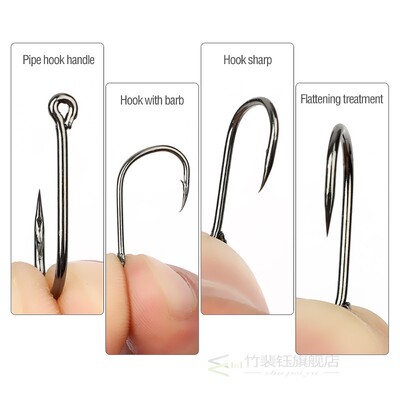 DONQL 50/100pcs Fishing Hooks Set Single Circle Fishhook Fly