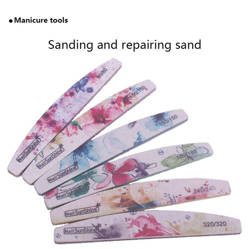 6 Pcs/lot Sandpaper Nail File Lime 180/180 Double Side Sand