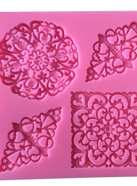 New Hot  Lace Flower Shape 3D Silicone Fondant Mould Cak