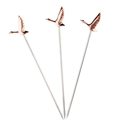 3PCS Stainless Steel Swizzle s Fruit  Cocktail Pick for Kitc