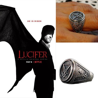 Lucifer Morningstar Ring Cosplay Props  Satan Rings Hallowe