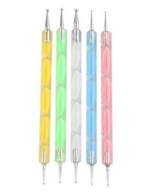 2015 professional 5 pcs/set 2-way nail art dotting pen marbl