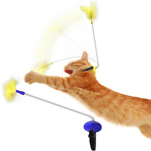 Cat Self-excited Collar Neck Toy Spring feet with Tap Tease