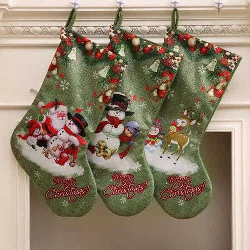 Christmas Stocking Santa Claus Sock Gift Candy Bag Xmas Noel