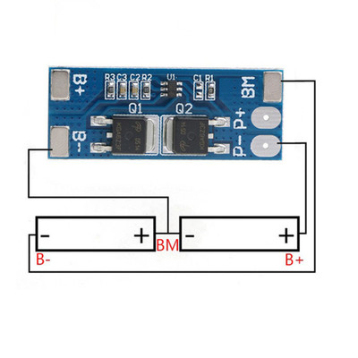 7.4v 8.4v 2s 8a Li-ion 18650 Bms 2s Pcm 15A Peak Current Bat