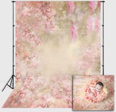 Mehofond Pink Floral Backdrops Spring Newborn Baby Girl Por