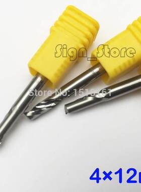 5pcs 4 x12mm Single Flute Carbide End Tools CNC Aluminum Bit