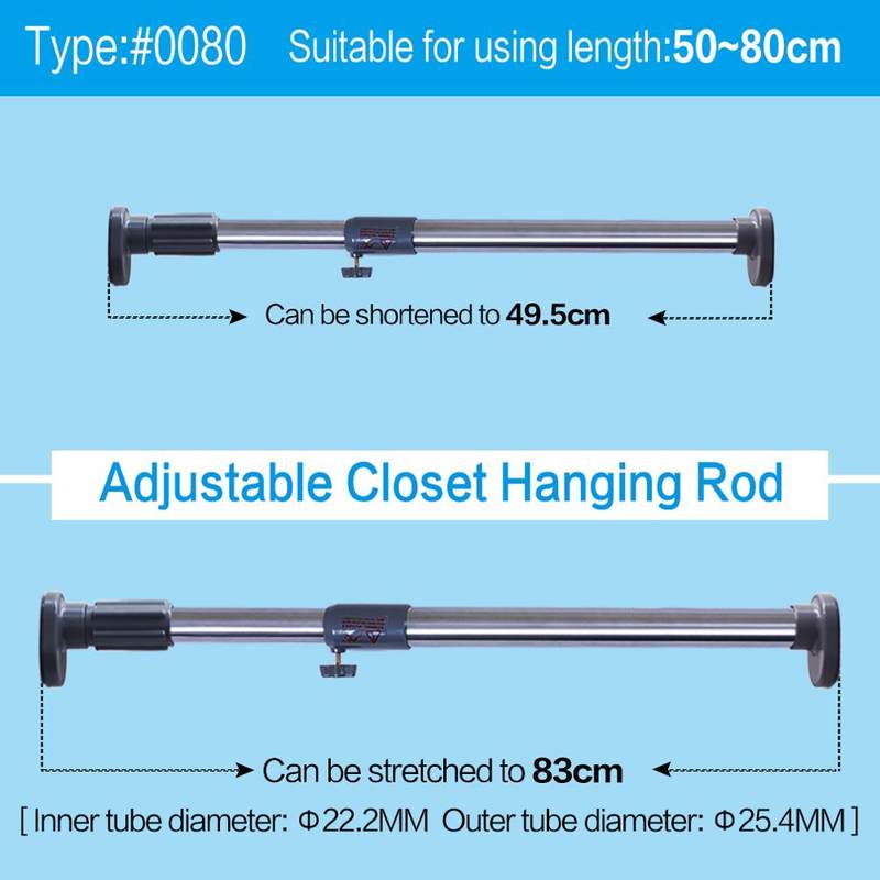 25.4mm Extendable Tension Rod Pole Shower Window Curtain Rod