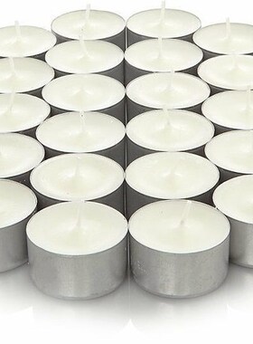 50pack White Unscented 8 Hour Burn Tea Light Candles Xmas