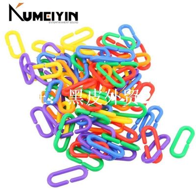 100Pcs/lot Plastic Parrot Toys C-clips Hooks Chain C-links S