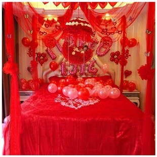 Wedding ribbon set balloon wedding room romantic Korean