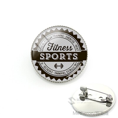 TAFREE Body Builders Art  Pattern Brooch Rhodium Plated Pin