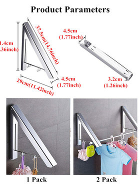 Wall Mounted Retractable Clothes Drying Rack Folding Collaps