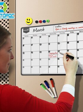Planner Magnetic Calendar Whiteboard Notes Fridge Monthly Wi