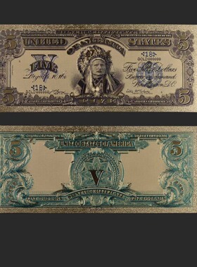 World Fake Money 1918 Years Gold Banknotes USA 5 Dollars Go