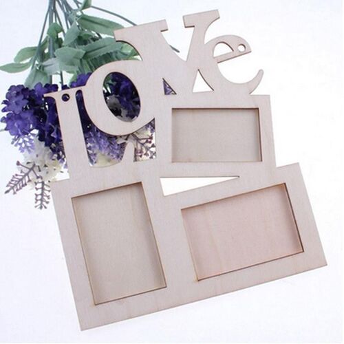 New Hollow Love Wooden Family Photo Picture Frame Rahmen Whi