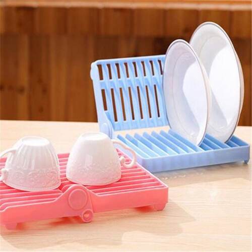 Kitchen Foldable Dish Plate Drying Rack Organizer Drainer Pl