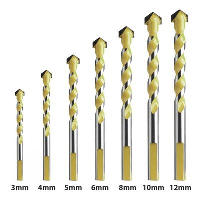 7Pcs 3/4/5/6/8/10/12mm Multifunctional Drill Bits Set Concre