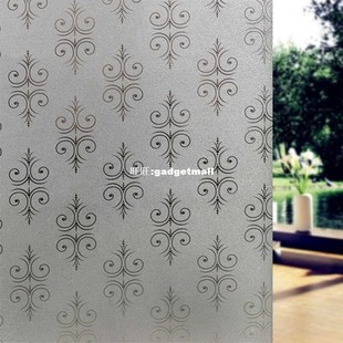 PVC Windows Glass Film 45*200cm Flower Design Opaque Protect