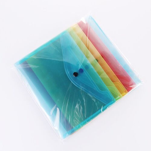 12pcs/set Color Transparent Plastic A5 Folders File Bag Docu