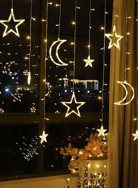 3.5M led Star Moon led curtain fairy string light Christmas