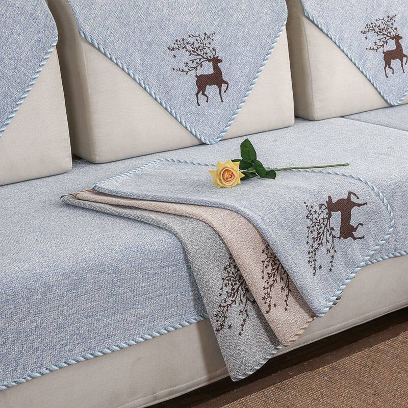 亚麻沙发垫布艺四季通用特价简约现代实木棉麻沙发套罩靠背巾坐垫