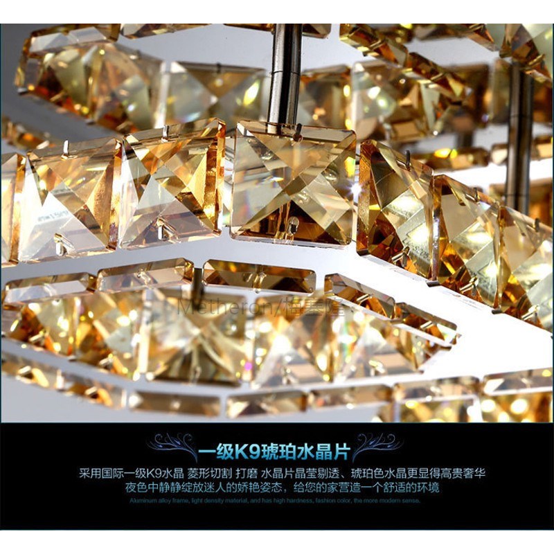 Modern LED Ceiling light Square Crystal Lustre Luminarias Pa