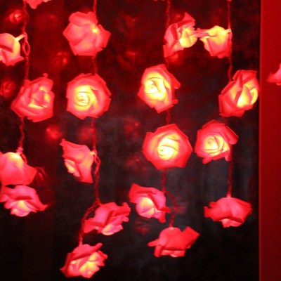 3.5M 96 LED Rose Flower String Lights Bedroom Window Curtai