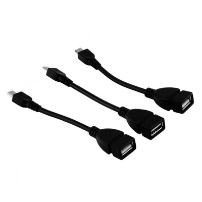 3x USB 2.0 A Female to Micro B Male Converter OTG Adapter C