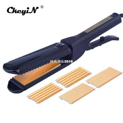 CkeyiN 3 in 1 Titanium Hair Straightener Iron Professional F