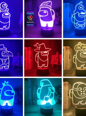 LED 3d Night Light For Game Among Us Crewmate Acrylic Lamp