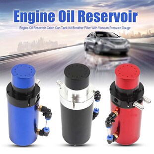 Engine Oil Reservoir Catch Can Tank Kit Breather Filter Wit