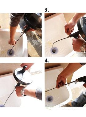 Sink Pipe Drain Cleaner  Auger Plunger With 5M/7M Snake Cabl