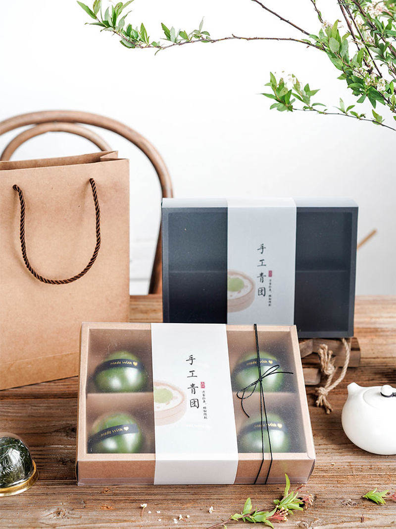 transparent pvc frosted mung bean cake drawer kraft paper pa