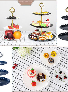 3 Tier Plastic Fruit Plate Cake Stand Birthday Party Decor A