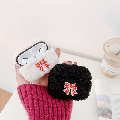 Korean Winter Plush Bowknot Soft Silicone Headphone Earphon